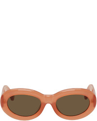 Dries Van Noten Orange Linda Farrow Edition Oval Sunglasses