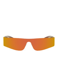 Balenciaga Orange Narrow Rectangle Mask Sunglasses
