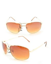 Overstock 7837 Gold And Amber Wrap Sunglasses