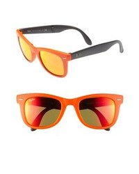 Ray-Ban Folding Wayfarer 50mm Sunglasses Orange One Size