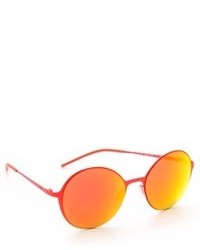 Italia Independent Round Thin Metal Sunglasses
