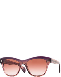 Oliver Peoples Sofee Square Marbled Acetate Sunglasses Faded Figsonoma Gradient