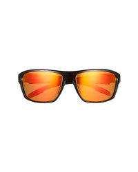 Oakley Split Shot 64mm Polarized Rectangle Sunglasses In Polished Blackprizm Ruby At Nordstrom