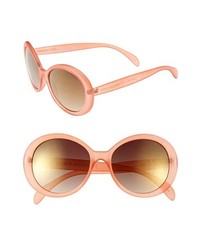 Steve Madden 65mm Round Sunglasses Frosted Orange One Size