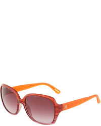 Givenchy Streaked Square Sunglasses Orangered