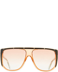 Gucci Studded Plastic Shield Sunglasses Orange