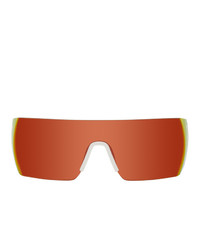 Kenzo White And Orange Shield Sunglasses