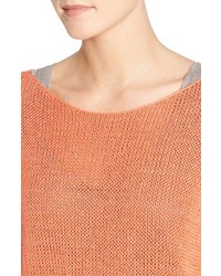 Eileen Fisher Organic Cotton Tape Yarn Bateau Neck Sweater