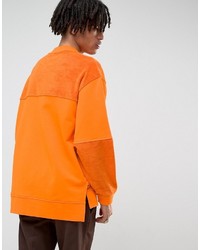 Asos Oversized Longline Sweatshirt With Towelling Cut Sew