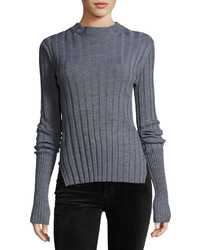 Theory Wide Rib Mock Neck Fitted Sweater