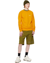 Balmain Orange Flocked Sweatshirt