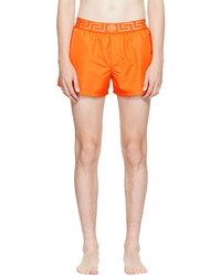 Versace Underwear Orange Greca Swim Shorts
