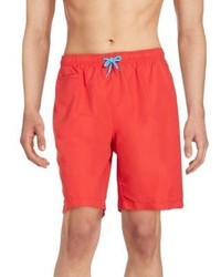 Saks Fifth Avenue RED Solid Swim Trunks