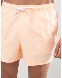 Asos Swim Shorts In Bright Orange Short Length