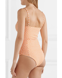 Nicholas Ruched Textured Swimsuit
