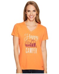 Life is Good Happy Camper Crusher Vee T Shirt