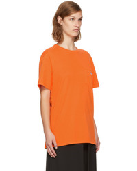 MAISON KITSUNE Ssense Orange Tricolor Fox Patch Pocket T Shirt