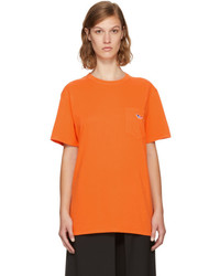 MAISON KITSUNE Ssense Orange Tricolor Fox Patch Pocket T Shirt