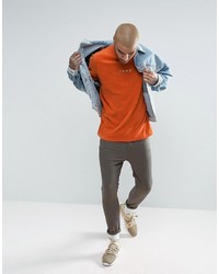 Puma Towelling T Shirt In Orange To Asos 57533303