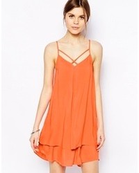 Warehouse Double Layer Cami Dress Orange