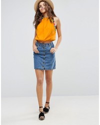 Asos Cami With Drop Armhole With Pom Poms