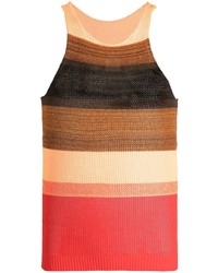 AG R Horizontal Stripe Sleeveless Knitted Top
