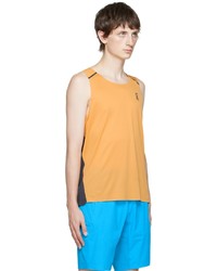 On Yellow Black Paneled Tank Top