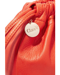 Clare Vivier Clare V Textured Leather Pouch Bright Orange