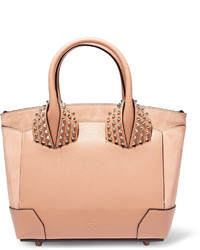 Christian Louboutin Eloise Small Spiked Textured Leather And Nubuck Tote Blush