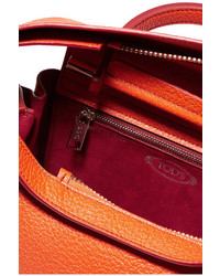 Tod's Wave Micro Textured Leather Tote Orange