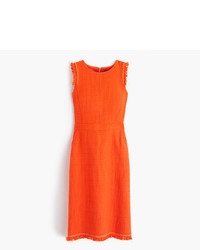 Orange Textured Sheath Dress