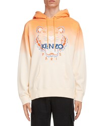 Kenzo Dip Dye Tiger Embroidered Oversize Hooded Sweatshirt