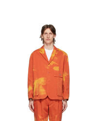 Orange Tie-Dye Shirt Jacket