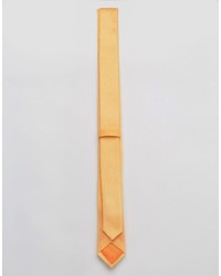 Asos Slim Tie In Textured Orange