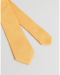Asos Slim Tie In Textured Orange