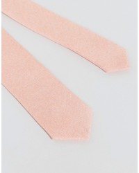 Asos Slim Tie In Textured Peach