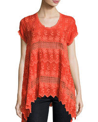 Johnny Was Lilano Short Sleeve Georgette Tunic