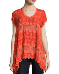 Johnny Was Lilano Short Sleeve Georgette Tunic