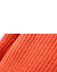 Loose Orange Ribbed Sweater With Raglan Sleeve