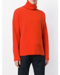 AMI Alexandre Mattiussi Turtleneck Oversize Fit Double Face Rib Sweater