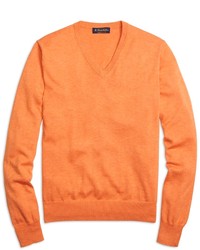Orange V-neck Sweater Outfits For Men (36 ideas & outfits) | Lookastic