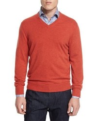 Neiman Marcus Cashmere V Neck Sweater