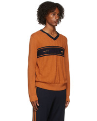 Wales Bonner Orange Adidas Originals Edition Knit V Neck Sweater