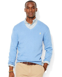 Polo Ralph Lauren Pima Cotton V Neck Sweater, $98 | Macy's | Lookastic