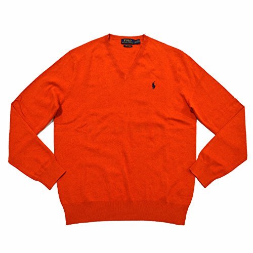 Polo Ralph Lauren Pima Cotton V Neck Sweater L Orange, $49 | Amazon.com ...