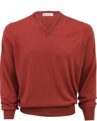 Brunello Cucinelli V Neck Fine Gauge Sweater