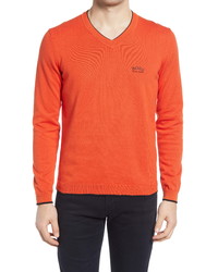 BOSS Viston Cotton V Neck Sweater