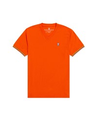 Psycho Bunny Bacton V Neck T Shirt In Sunset Orange At Nordstrom