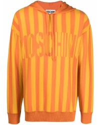 Orange Vertical Striped Hoodie