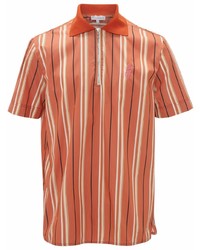 Orange Vertical Striped Polo